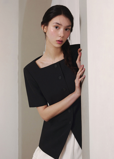 [5/16 순차배송][Exclusive]스퀘어넥 슬림핏 자켓