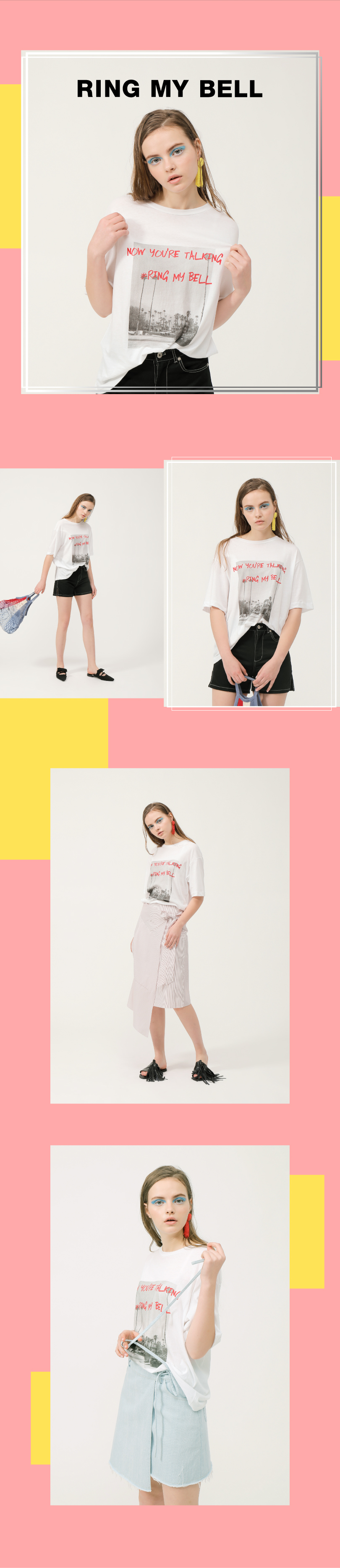 링마이벨(RING MY BELL) 그래픽 썸머 반팔 티셔츠