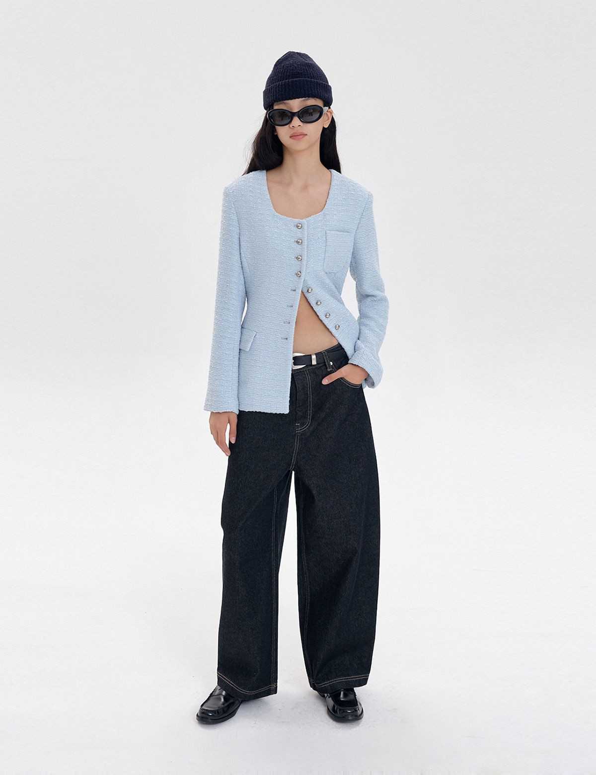DENIM ROUND-FIT PANTS