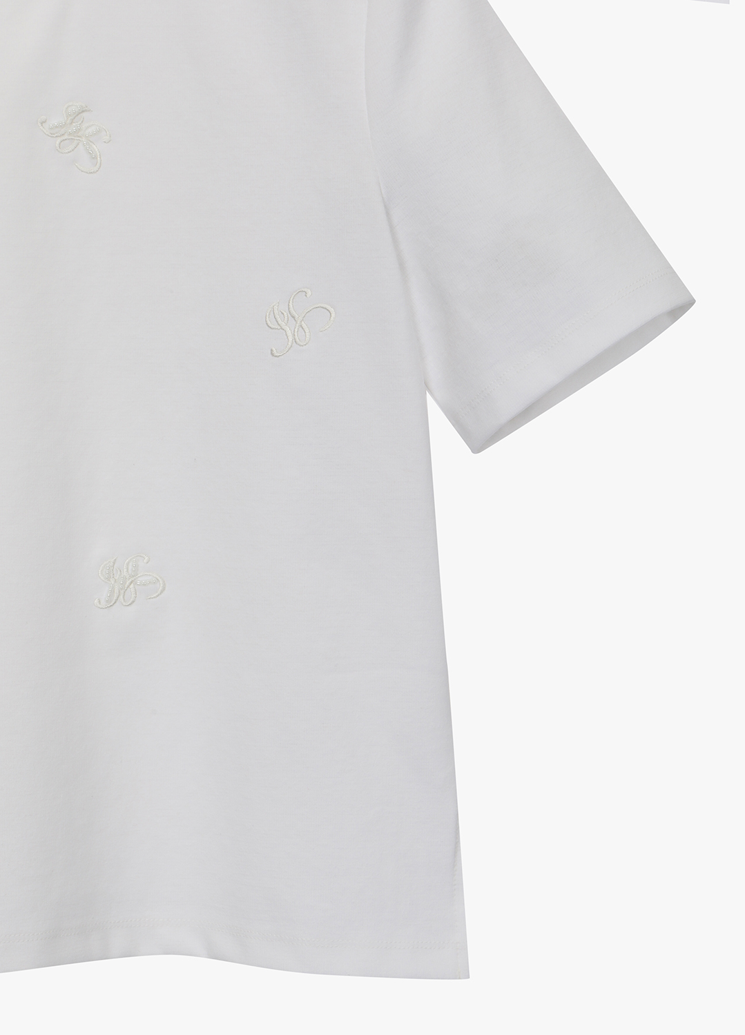 [에브리데이] 로고 자수 비딩 티셔츠_WHITE_6