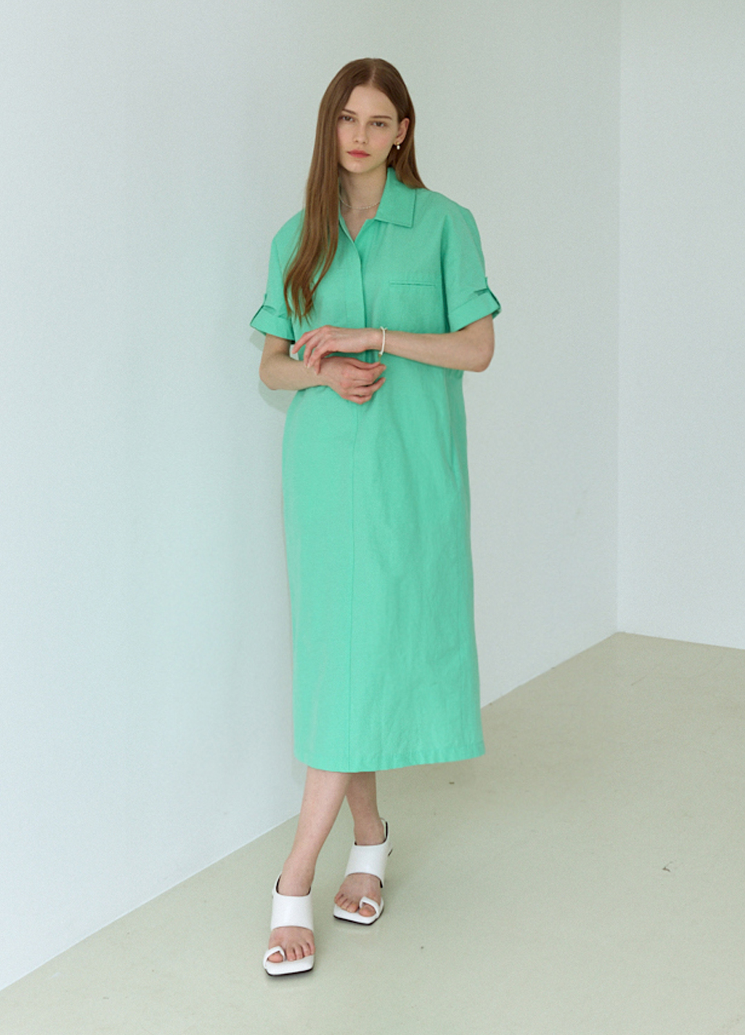 드로우스트링 원피스_GREEN_1