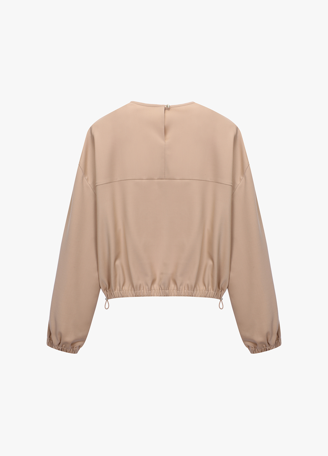 [EBM OUTLET]라운드 넥 스트링 블라우스_ROSE BEIGE_6