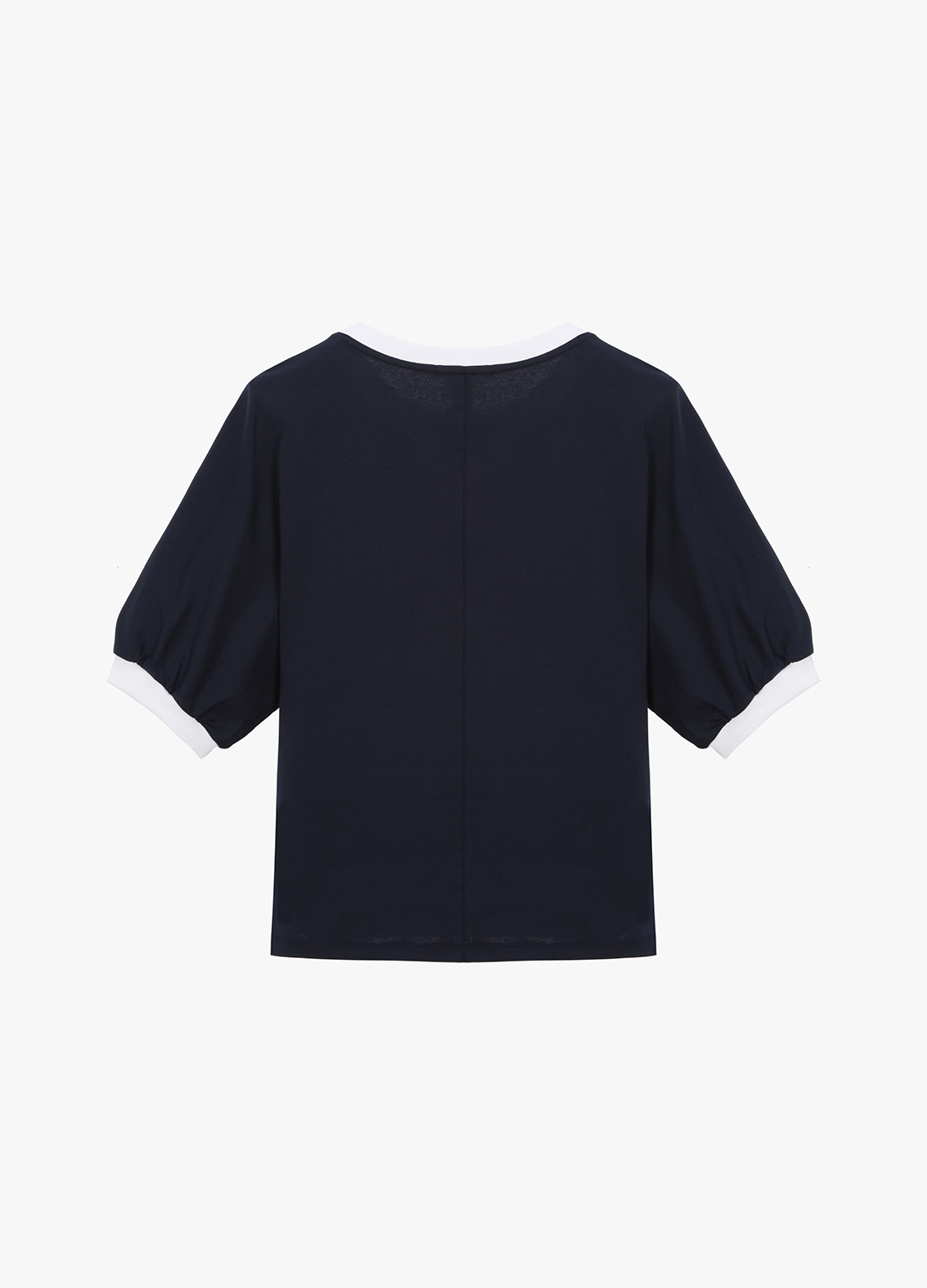 [SALE]컬러 블록 레터링 티셔츠_NAVY_2