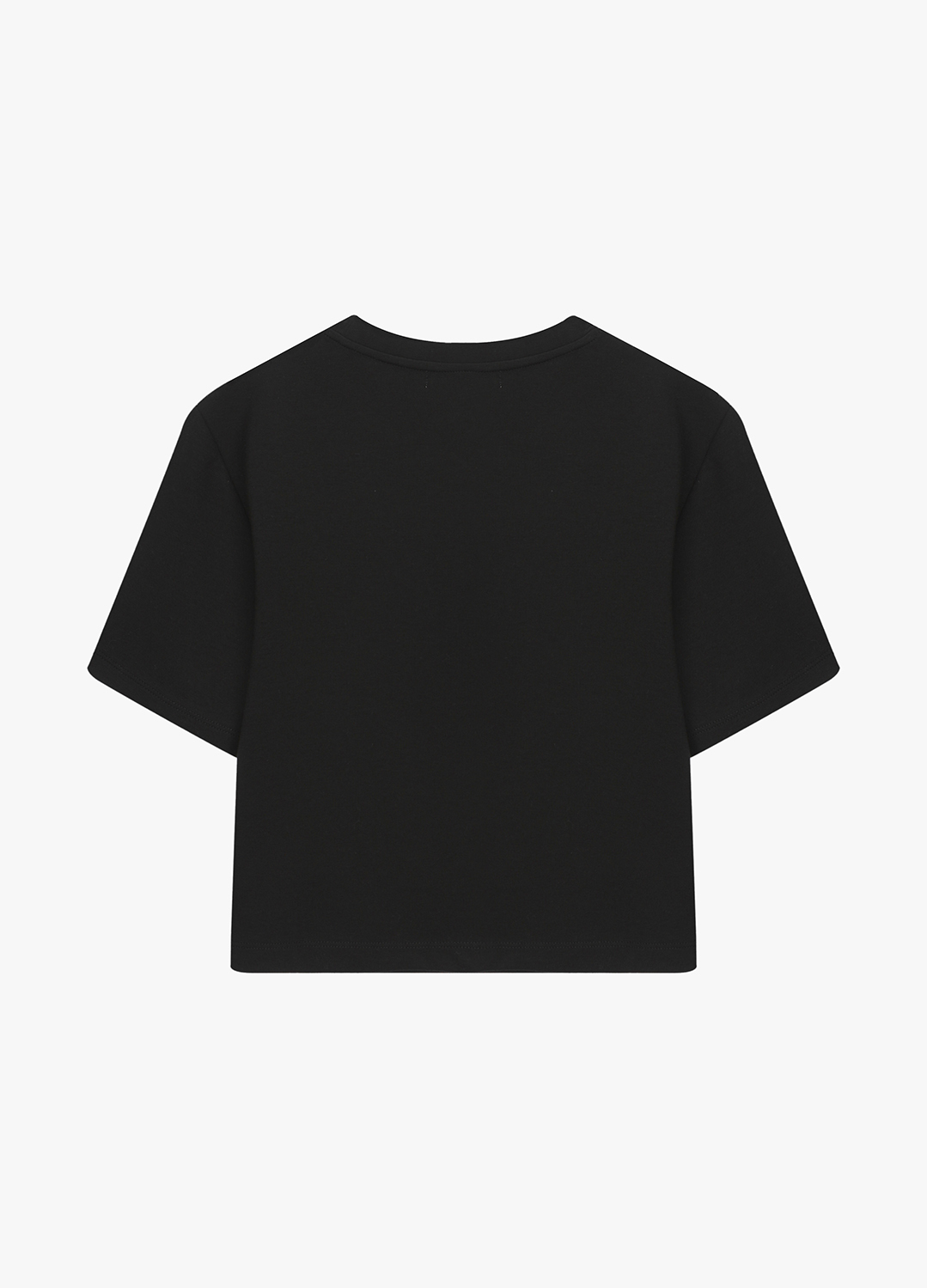 텍스쳐 블록 크롭 티셔츠_BLACK_2