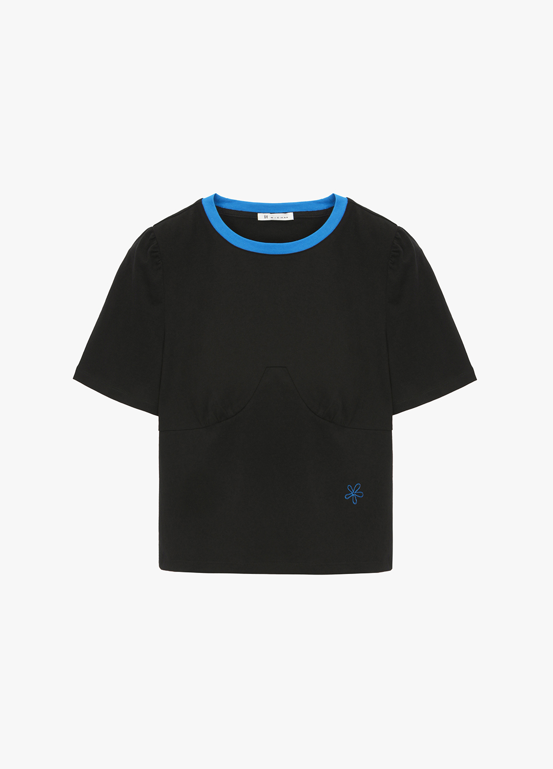 [SALE]컬러블록 티셔츠_BLACK_1