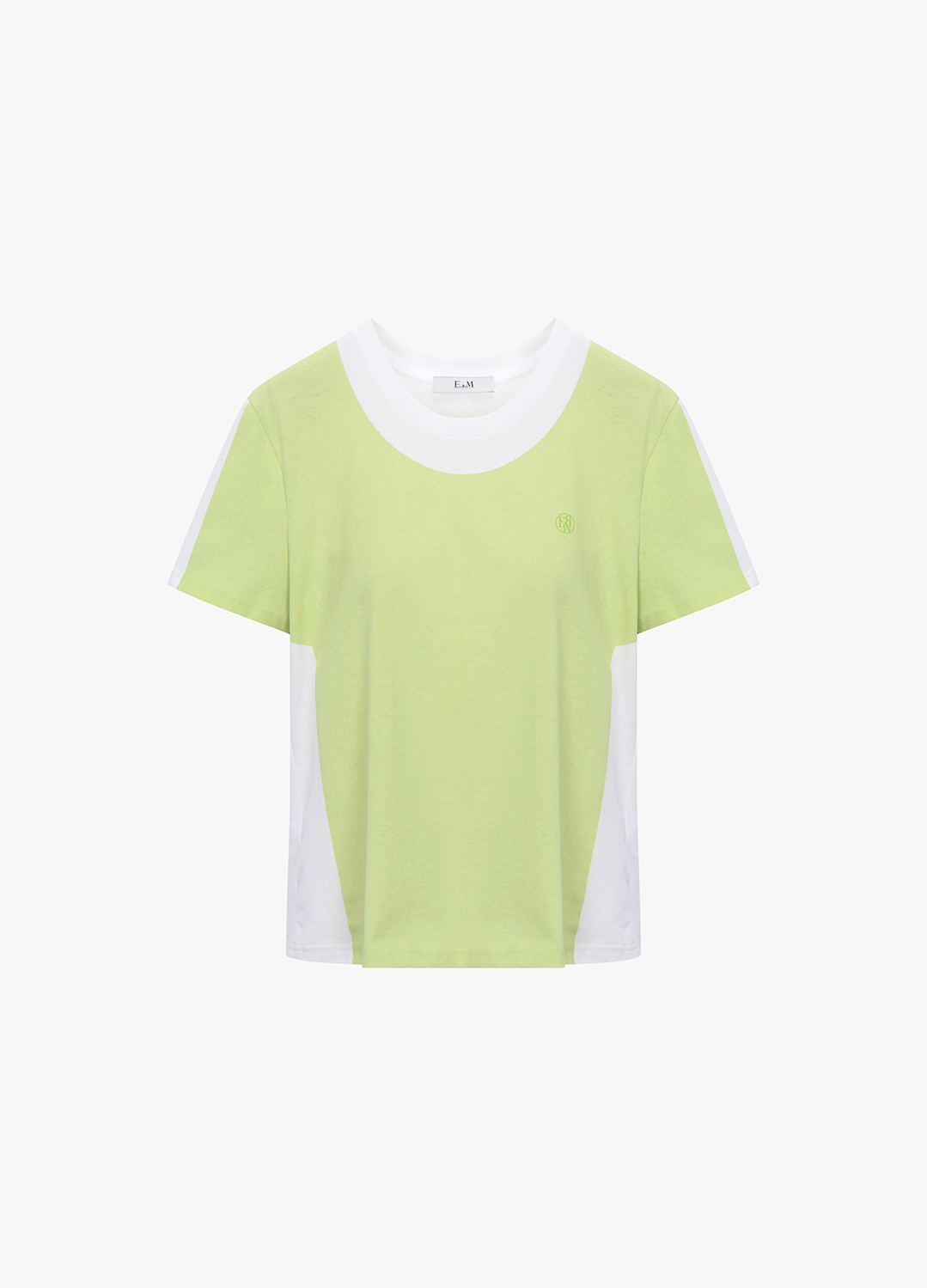 컬러 블록 티셔츠_LIGHT GREEN_7