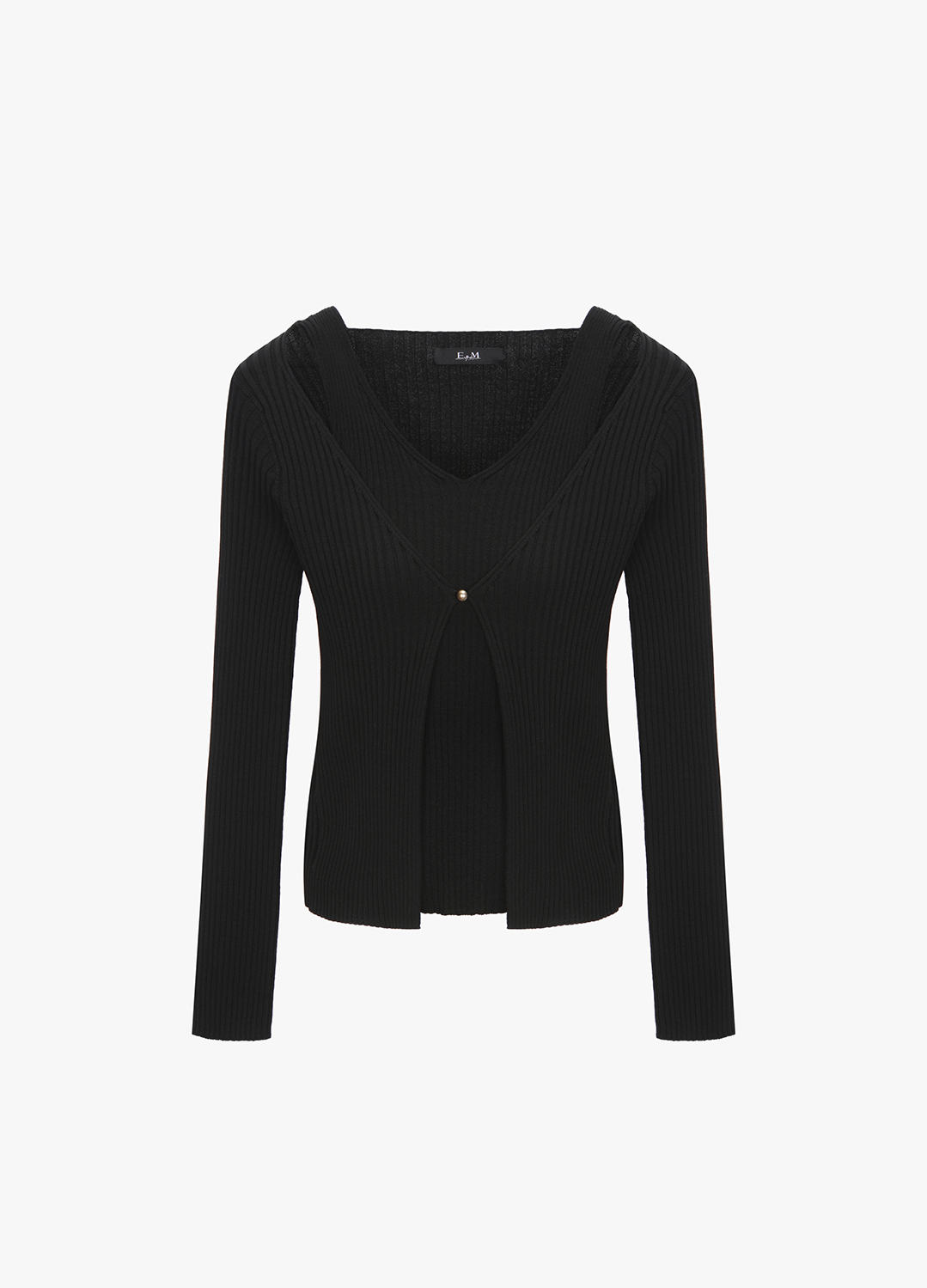 [EBM OUTLET]볼레로 레이어드 니트_BLACK_9
