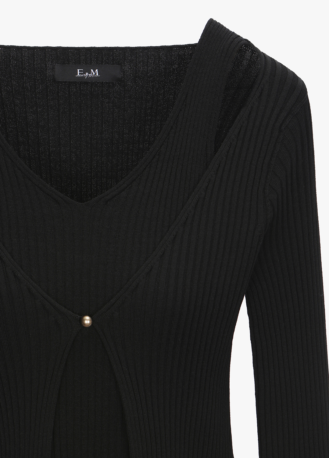 [EBM OUTLET]볼레로 레이어드 니트_BLACK_11
