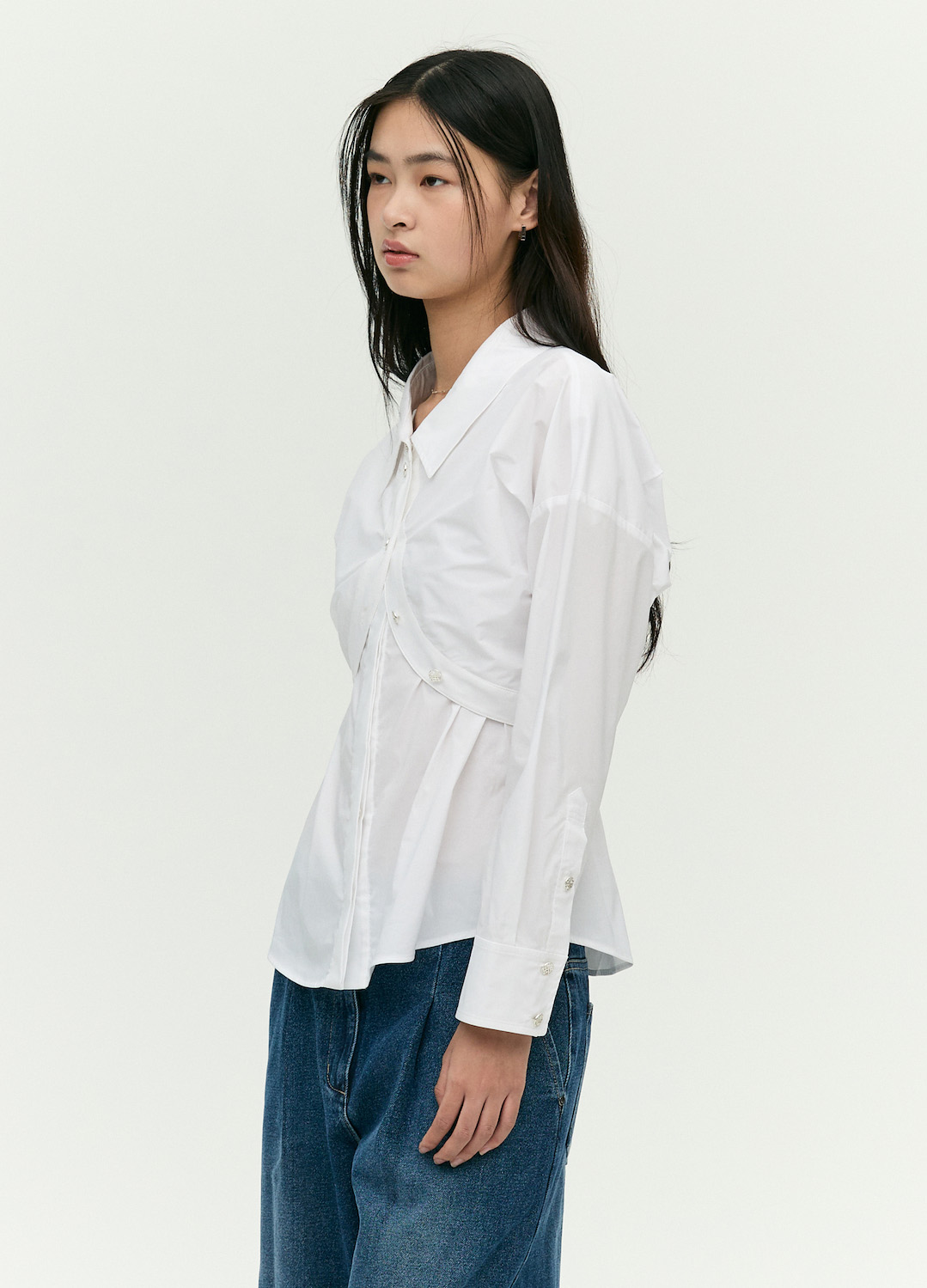 [EBM OUTLET]볼레로 셔츠 블라우스_WHITE_4