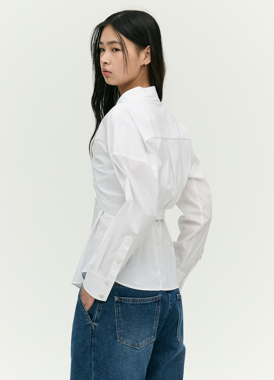 [EBM OUTLET]볼레로 셔츠 블라우스_WHITE_7