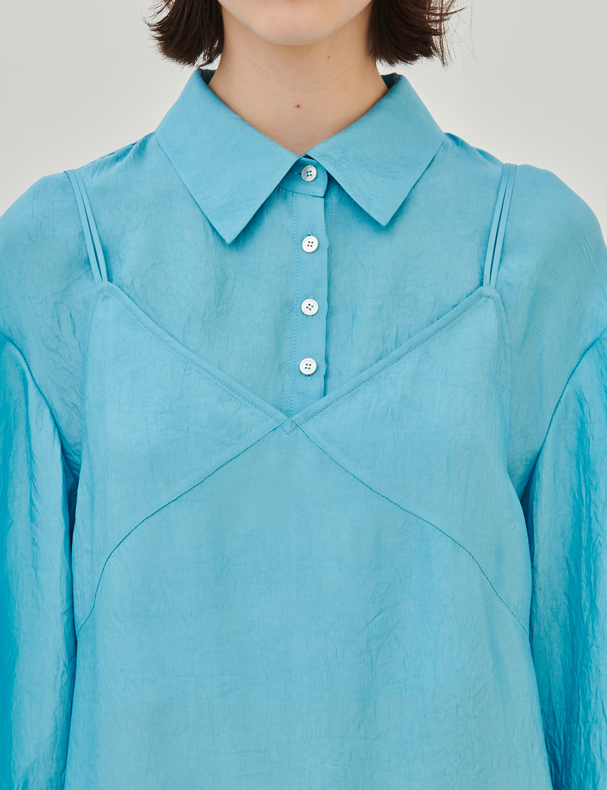STRAP TOP LAYERED SHIRTS_BLUE_3