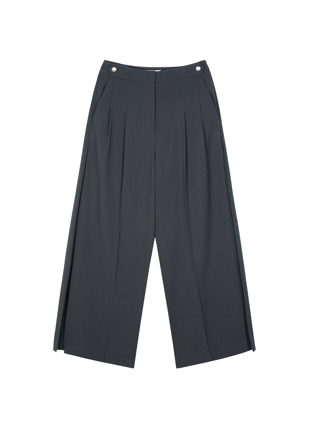 WIDE LEG SIDE TUCK PANTS_DARK GREY_5