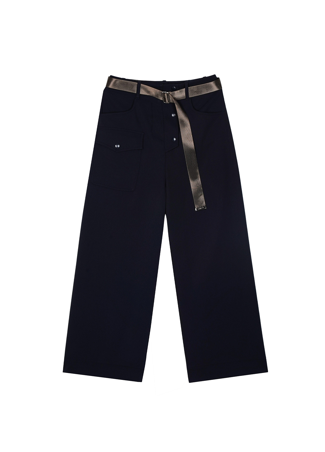 BELTED POCKET PANTS_NAVY_5