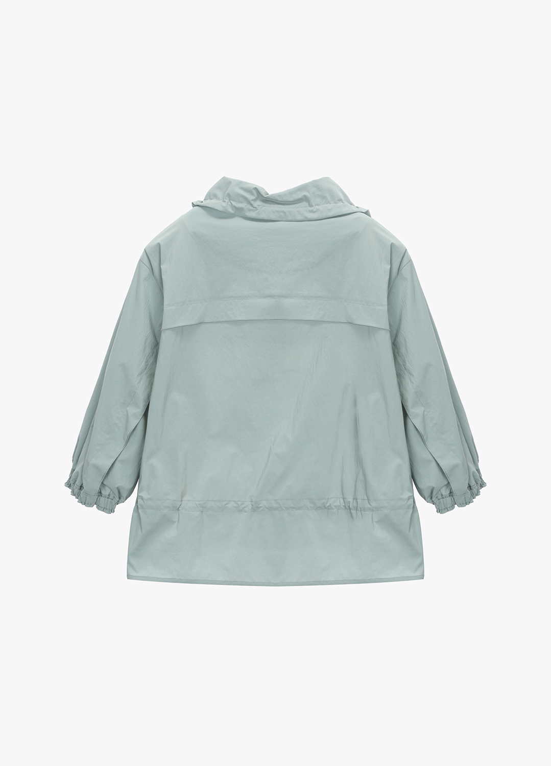 셔링 디테일 오픈카라 점퍼_MINT GREY_6