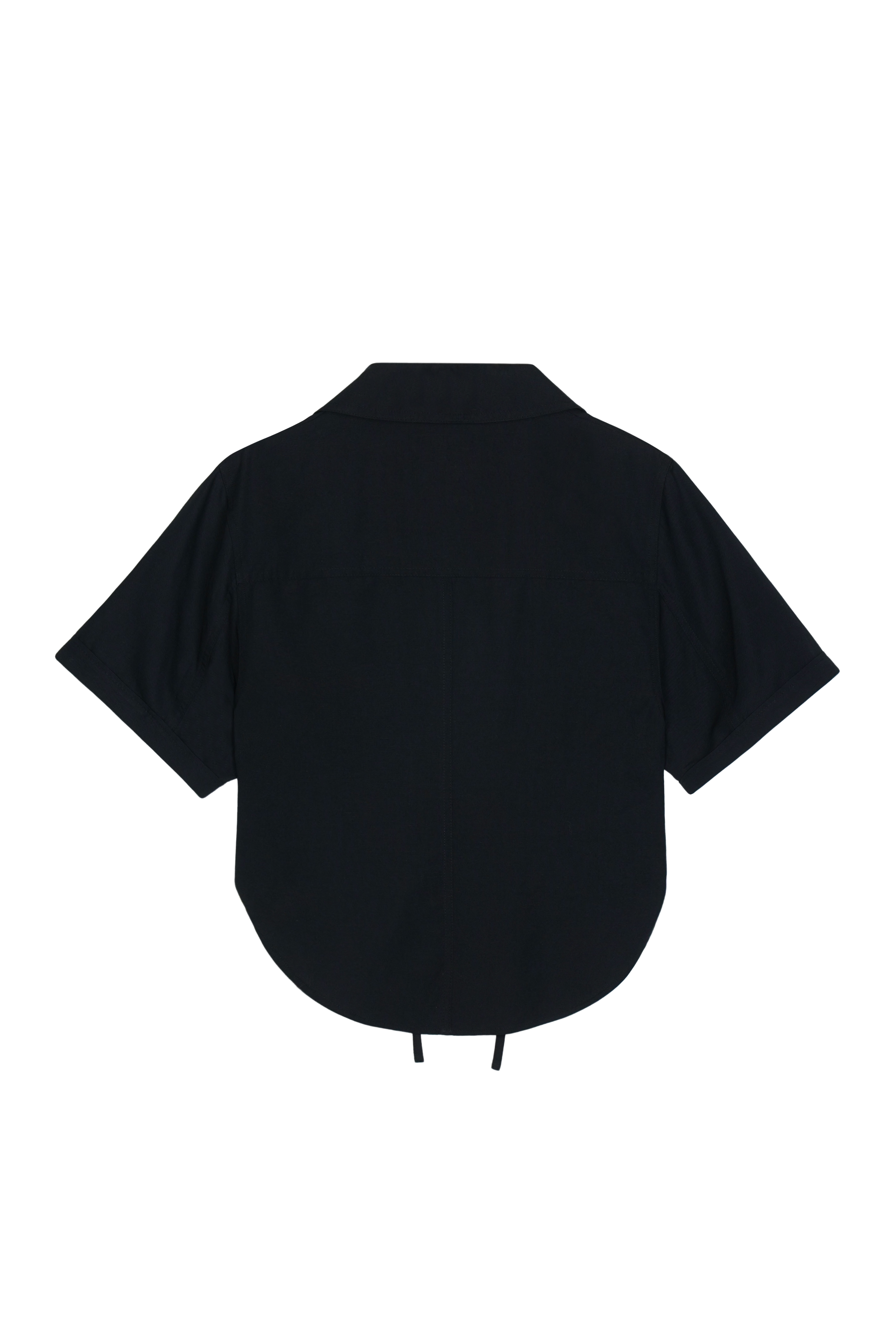 OPEN COLLAR LINNEN BLOUSE_STRONG BLACK_7