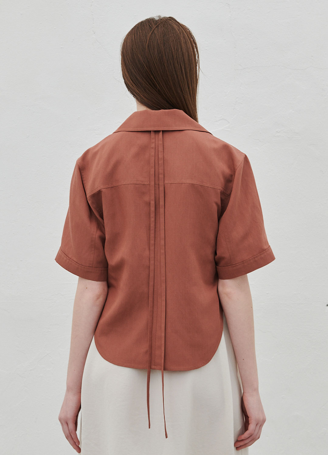 OPEN COLLAR LINNEN BLOUSE_RUST_3