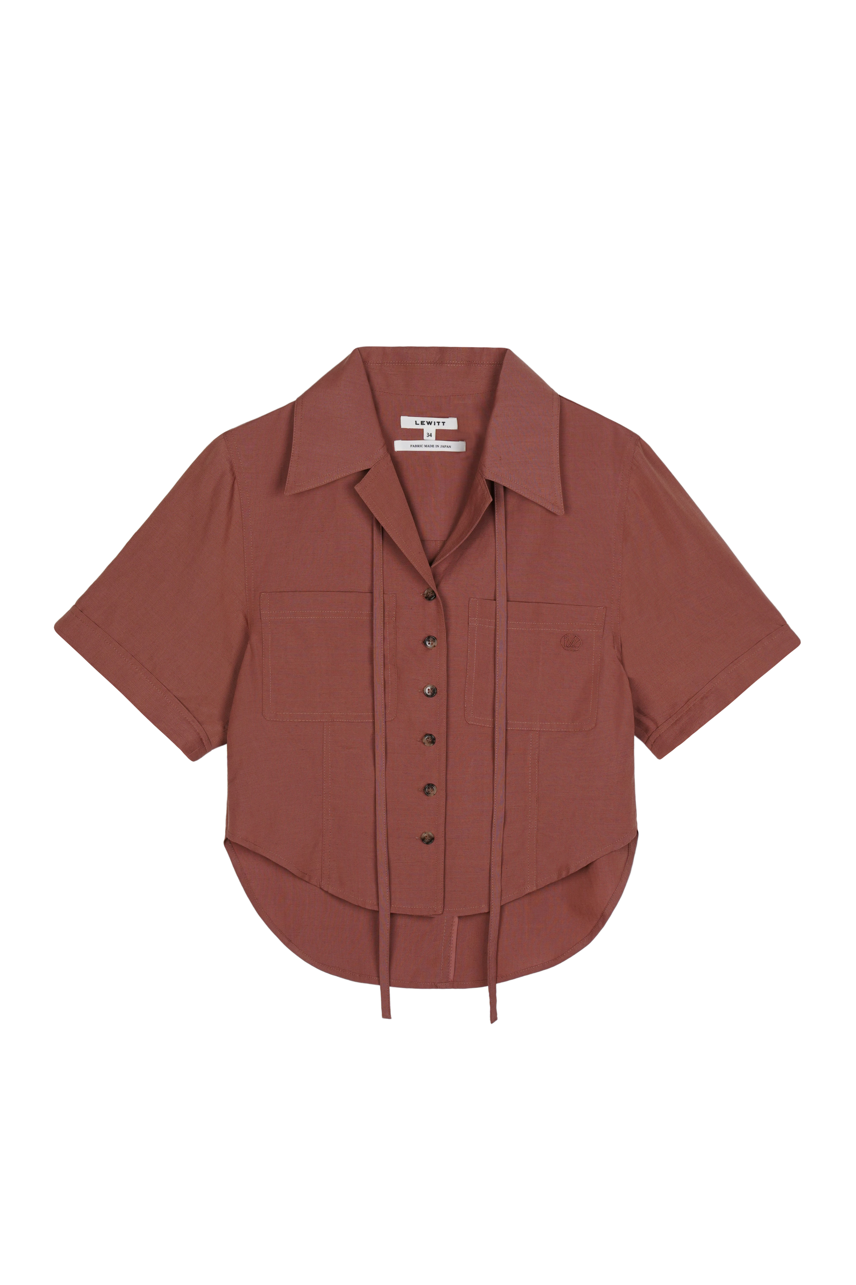 OPEN COLLAR LINNEN BLOUSE_RUST_7