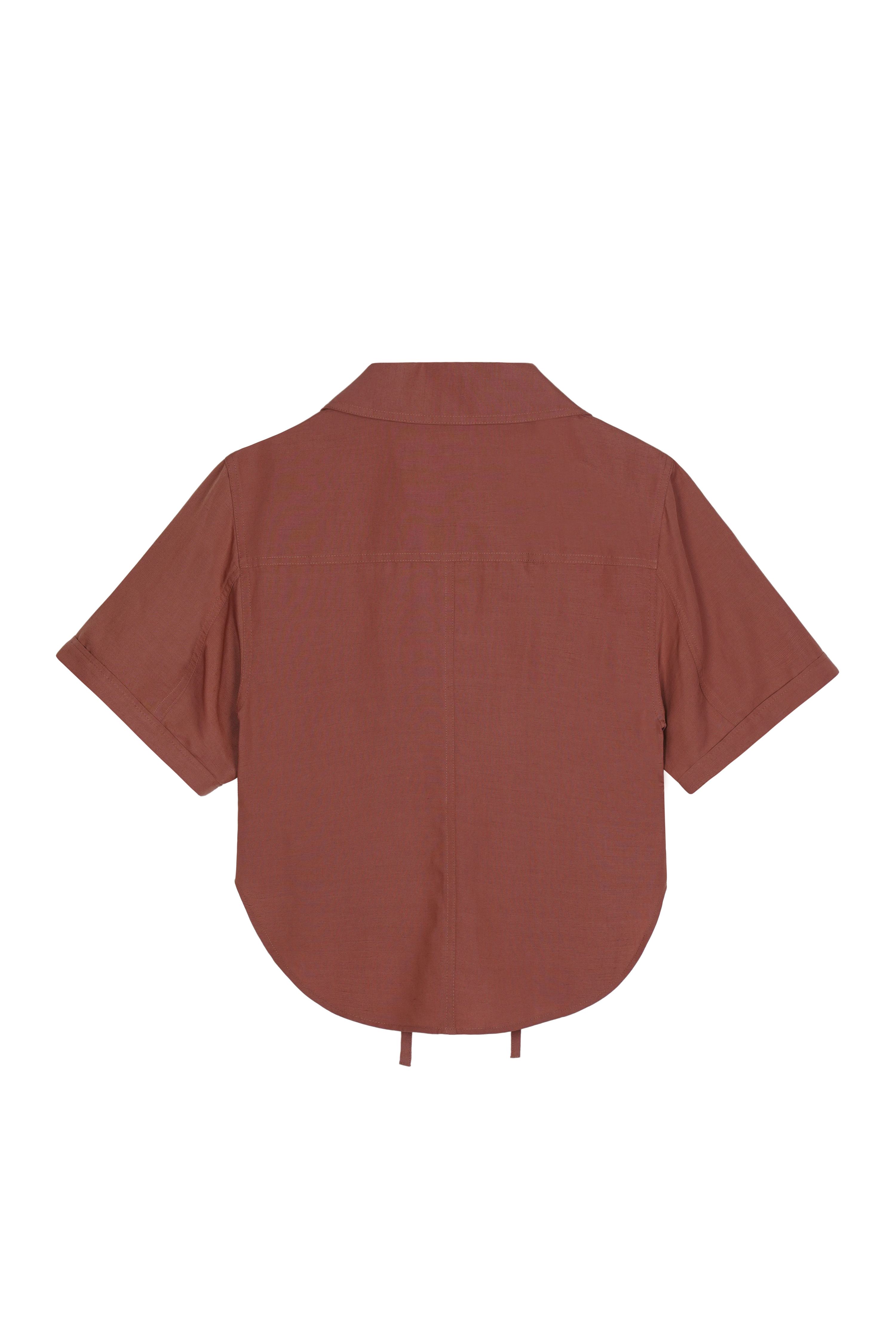 OPEN COLLAR LINNEN BLOUSE_RUST_8