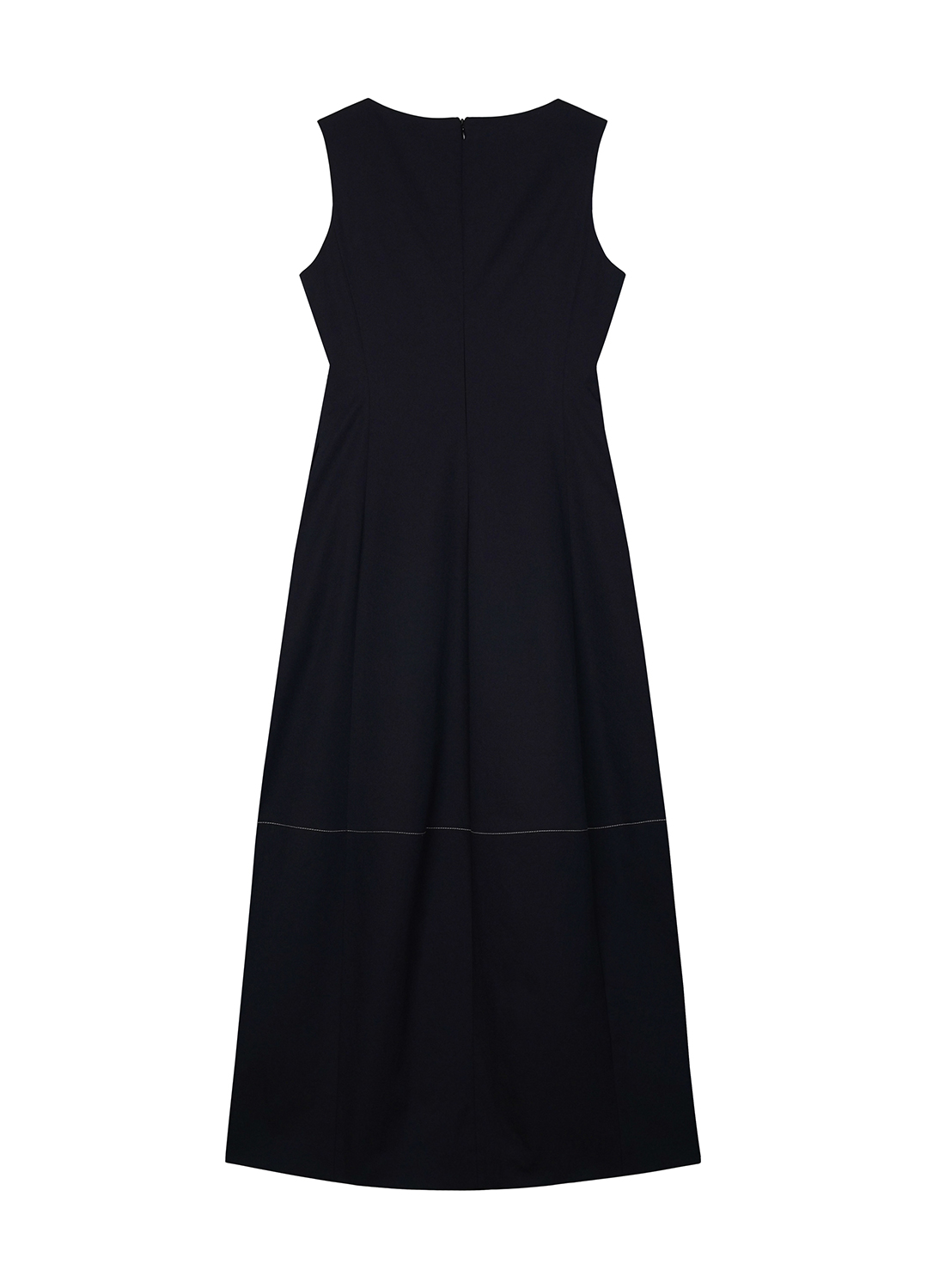 COCOON SILHOUETTE SLEEVELESS DRESS_NAVY_9