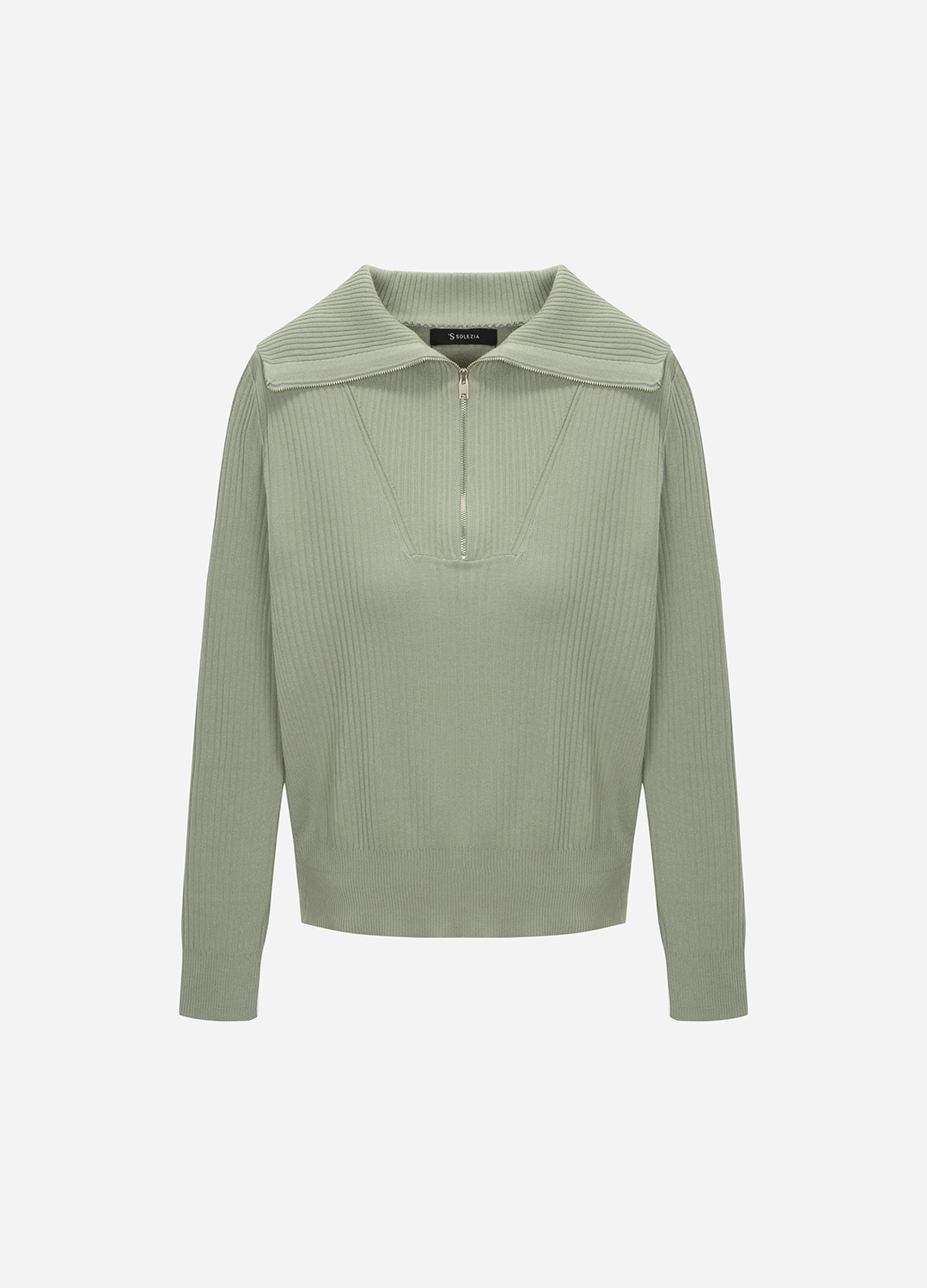 칼라 리브드 풀오버_KHAKI_5
