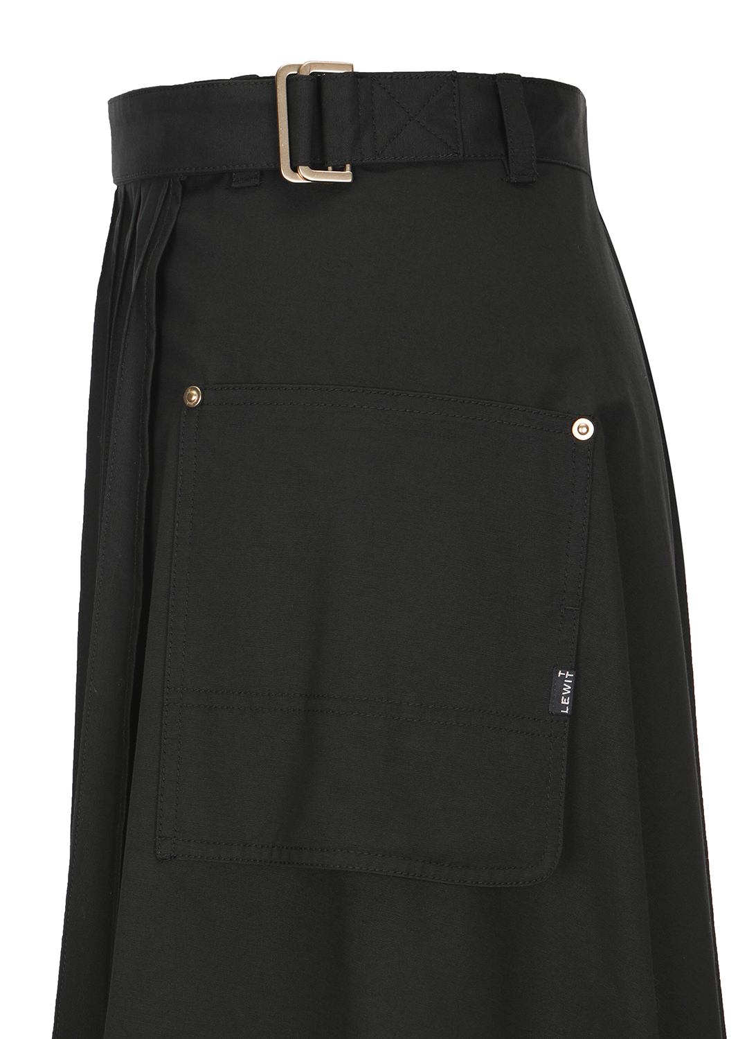 COTTON PLEATS LAP SKIRT_STRONG BLACK_12