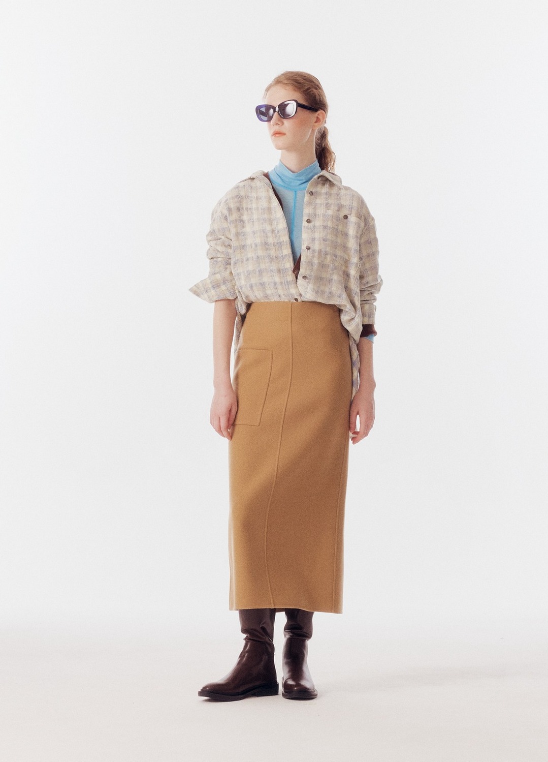 LIGHT WEIGHT HAND-MADE LONG SKIRT_CAMEL_1