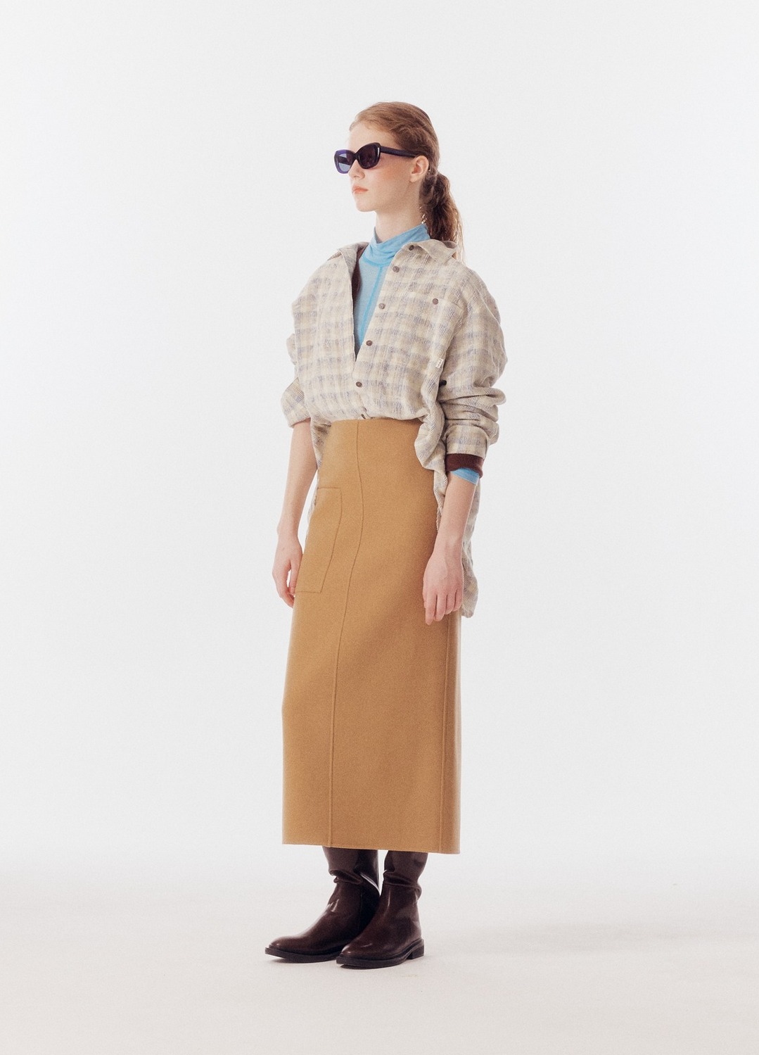 LIGHT WEIGHT HAND-MADE LONG SKIRT_CAMEL_3