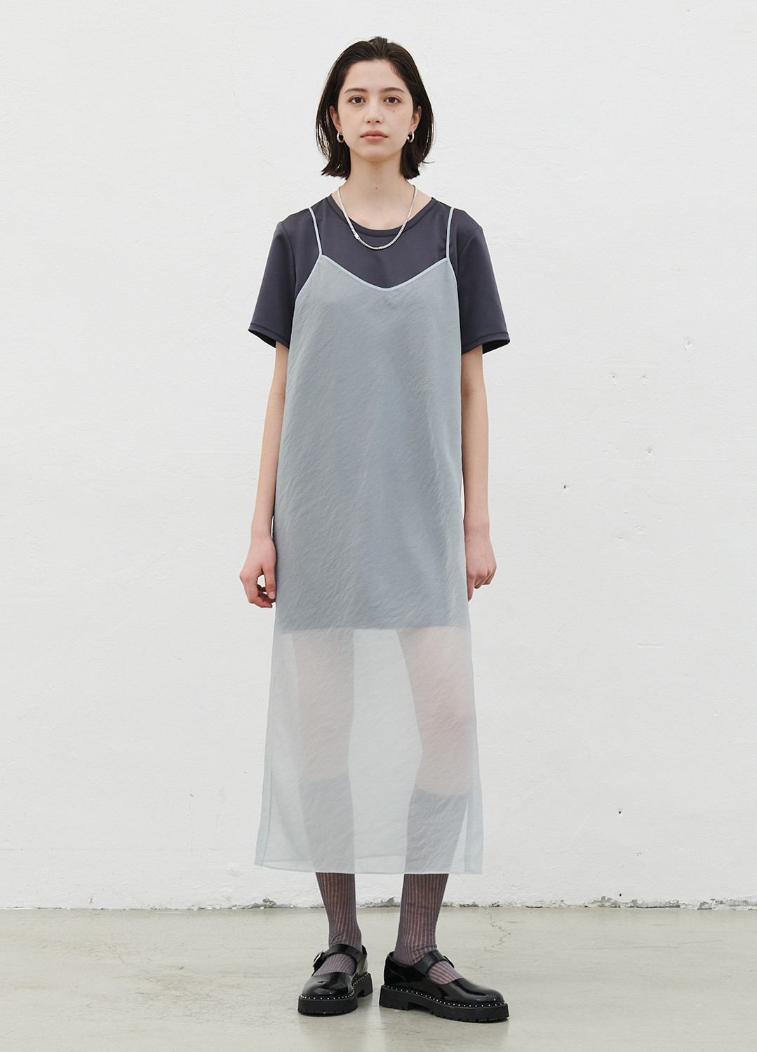 SHEER SLIP LAYERD DRESS_DARK GREY_1