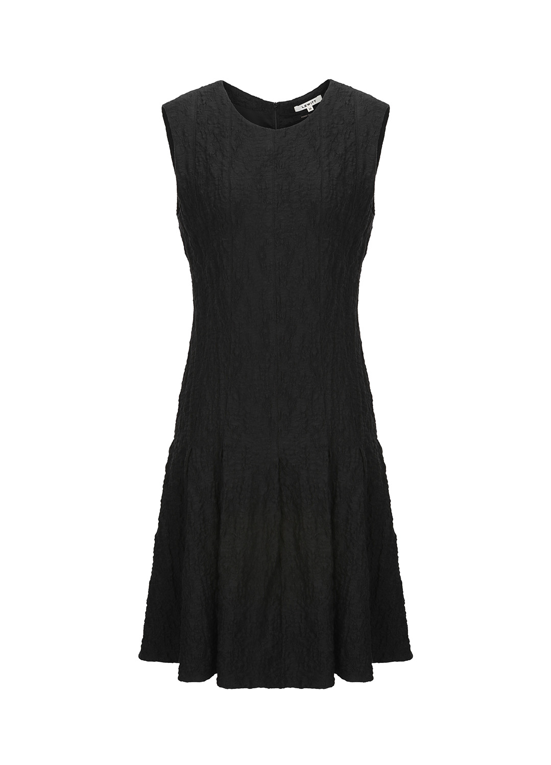 JACQUARD VOLUME SLEEVELESS DRESS_STRONG BLACK_7