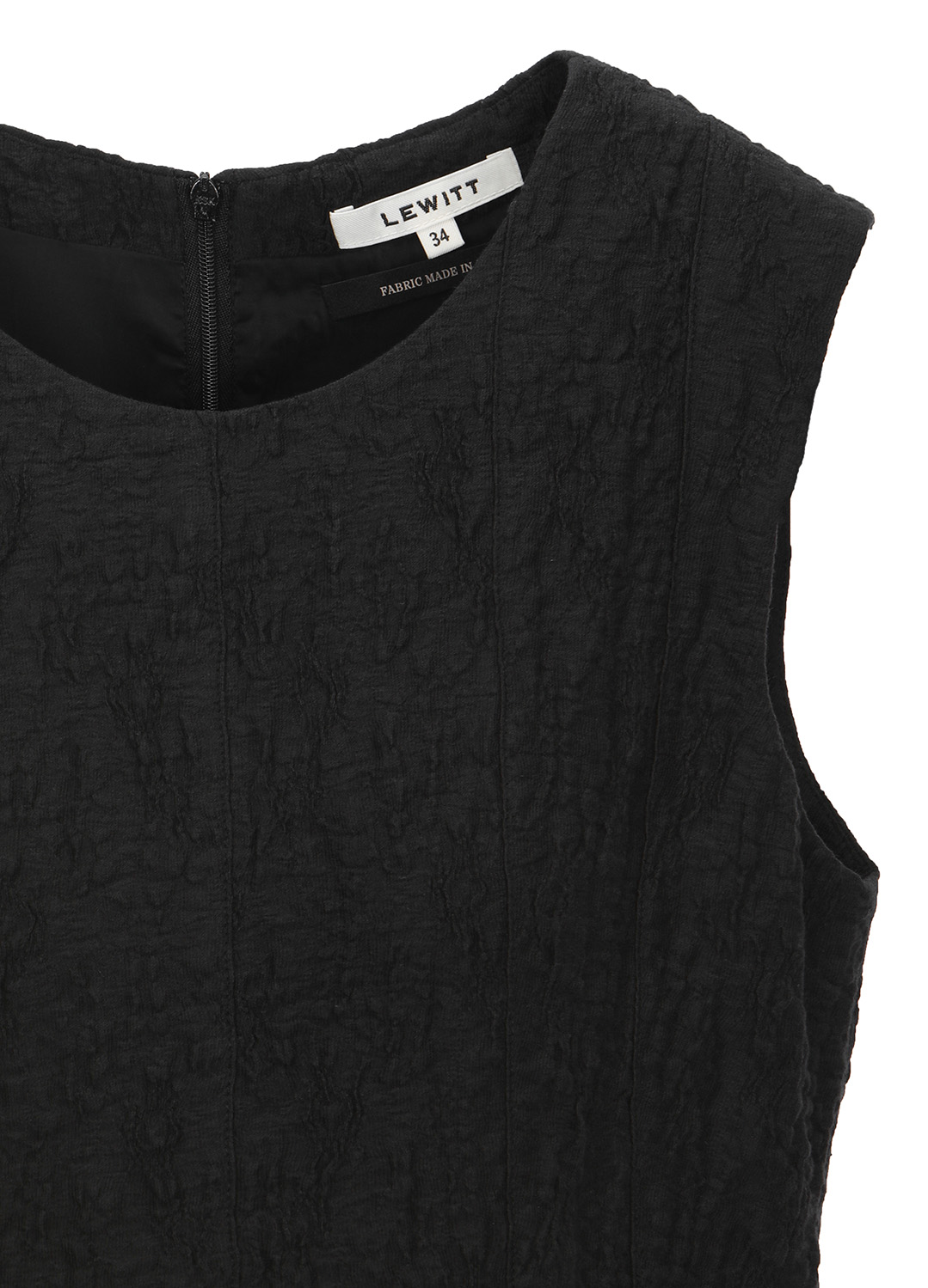 JACQUARD VOLUME SLEEVELESS DRESS_STRONG BLACK_9