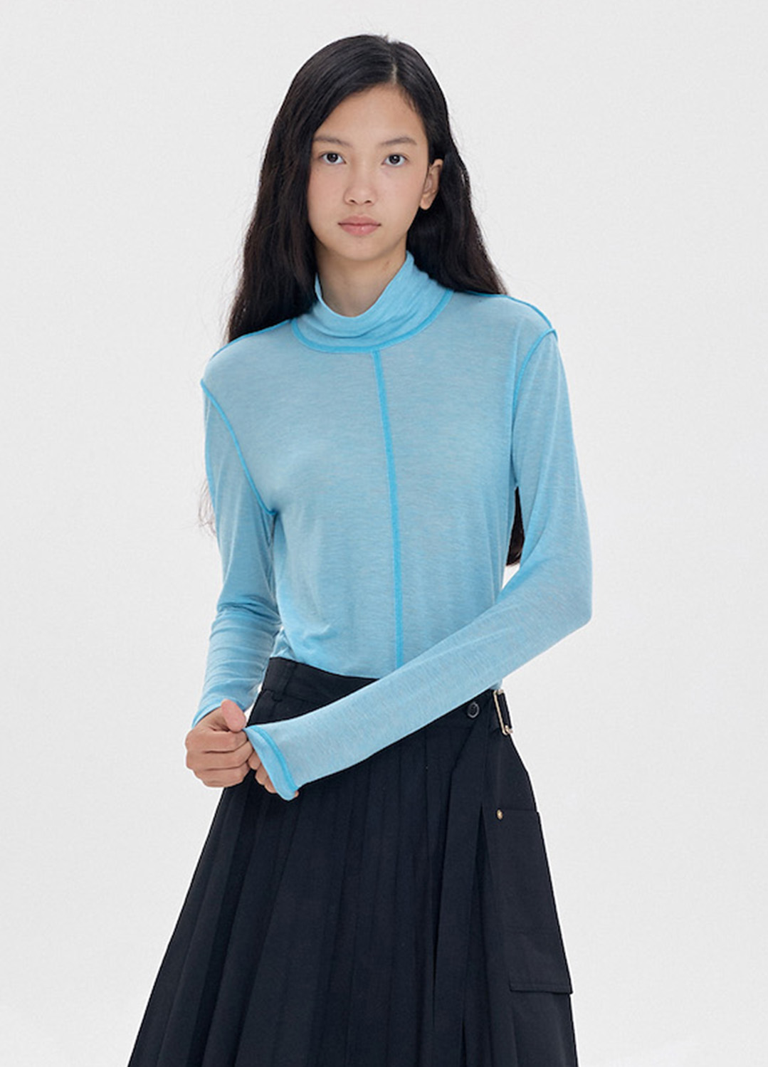 HIGH-NECK JERSEY TOP_SKY BLUE_2