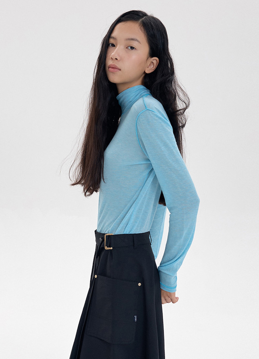 HIGH-NECK JERSEY TOP_SKY BLUE_1