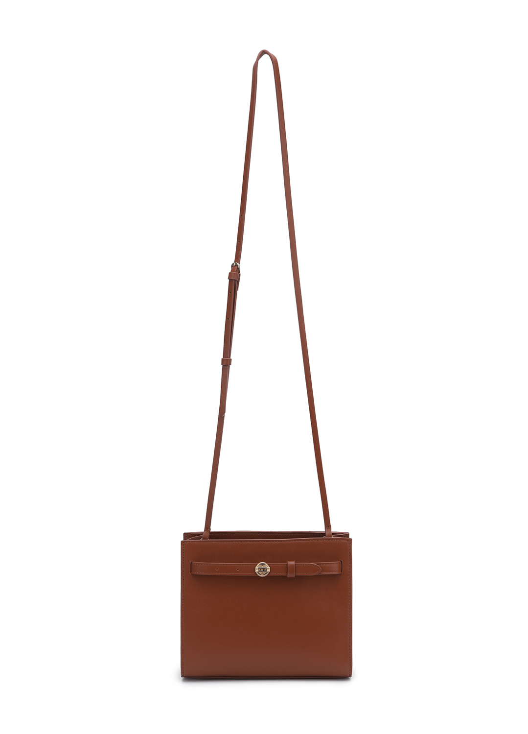 BUTTON POINT MINIMAL SHOULDER BAG_BROWN_1