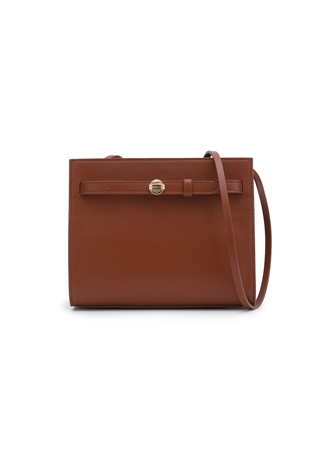 BUTTON POINT MINIMAL SHOULDER BAG_BROWN_8