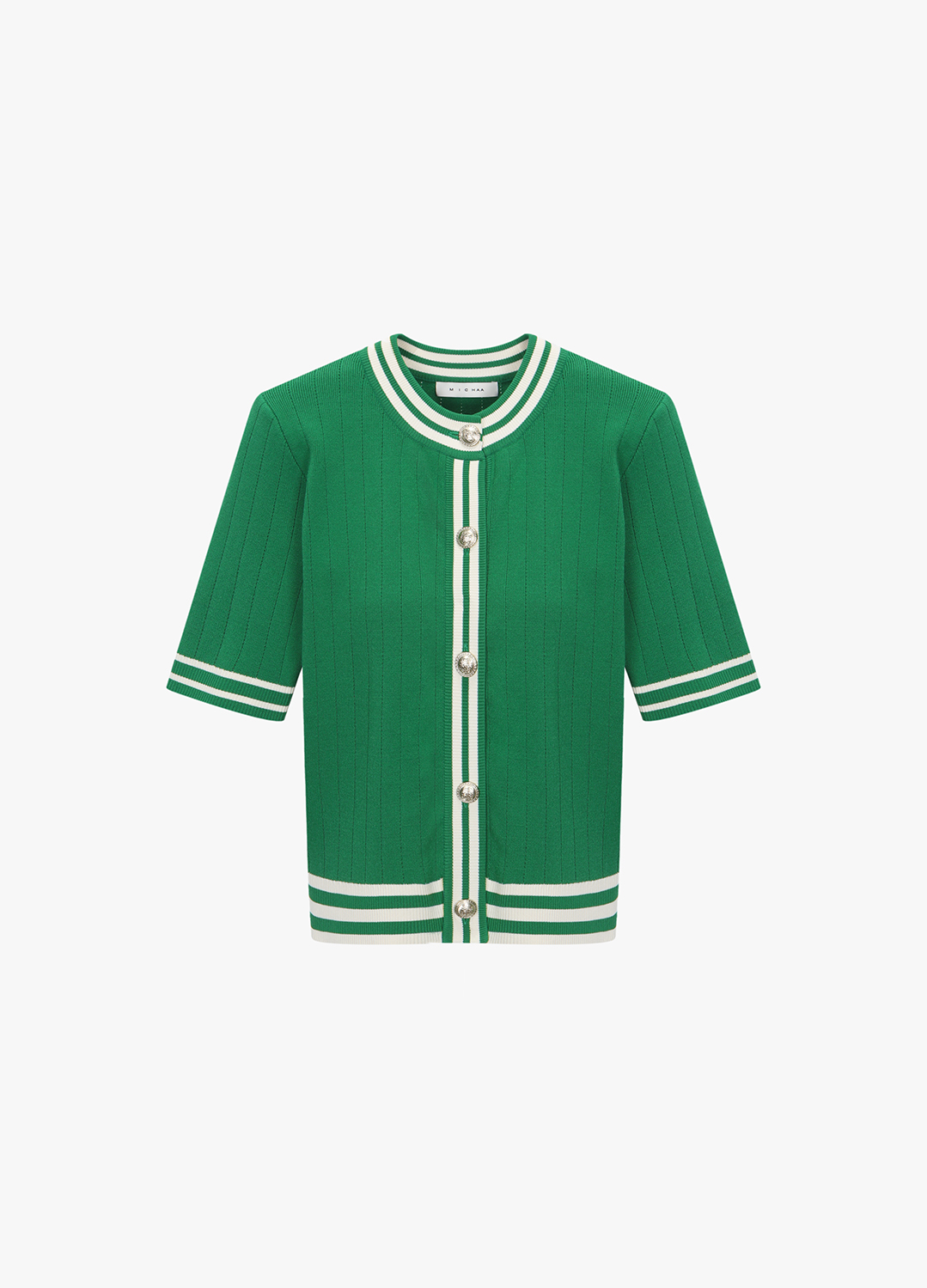 [프리오픈]컬러 배색 디테일 가디건_GREEN_5