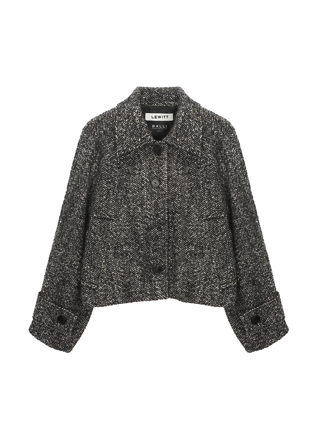 WOOL BLEND SINGLE SHORT JACKET_BLACK_8