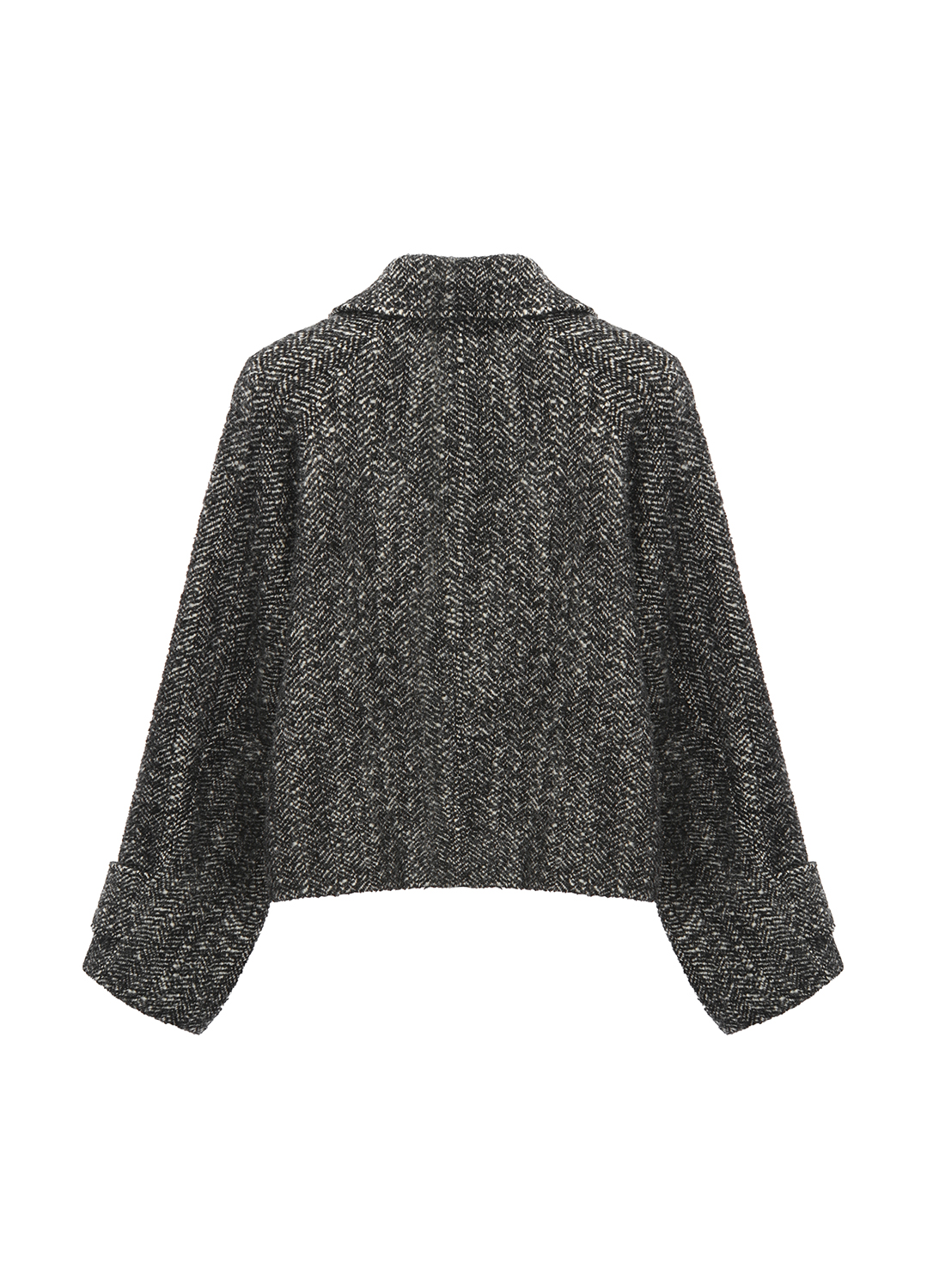 WOOL BLEND SINGLE SHORT JACKET_BLACK_9