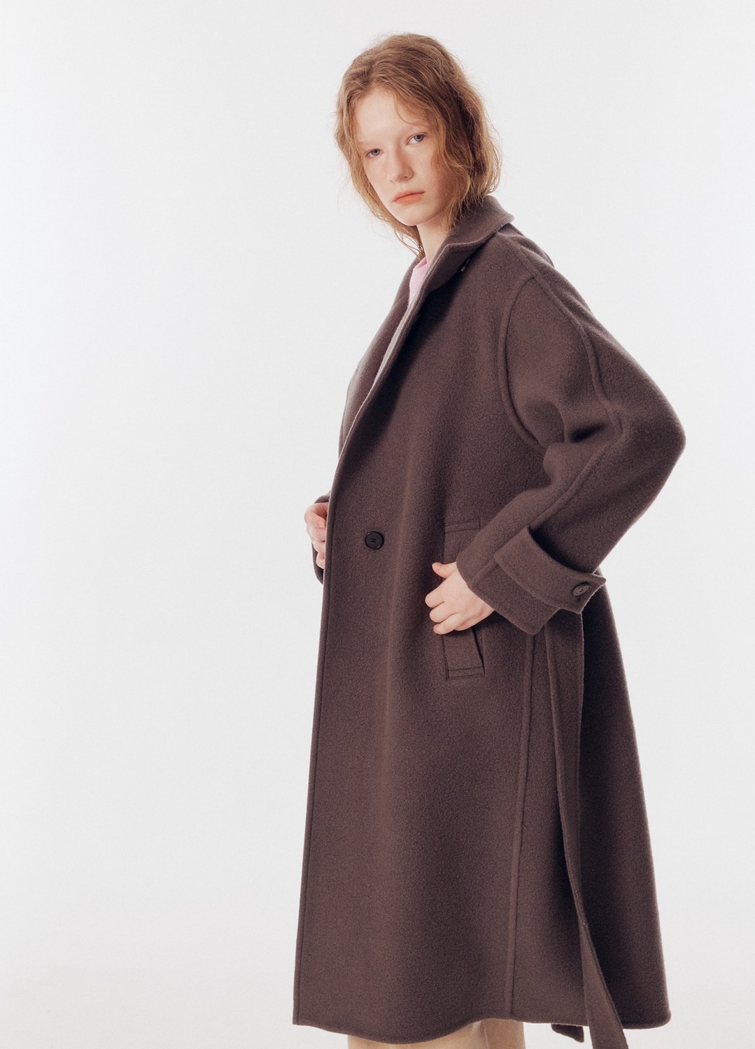 WOOL BLEND HIGH NECK LONG COAT_KHAKI GREY_10