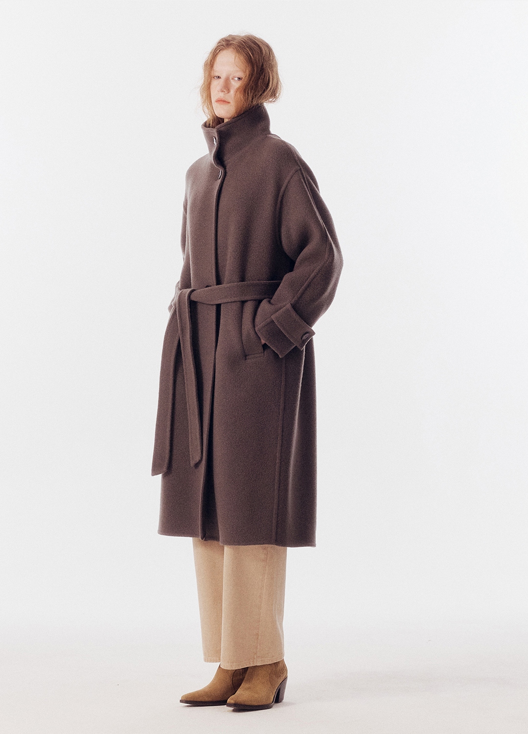 WOOL BLEND HIGH NECK LONG COAT_KHAKI GREY_8