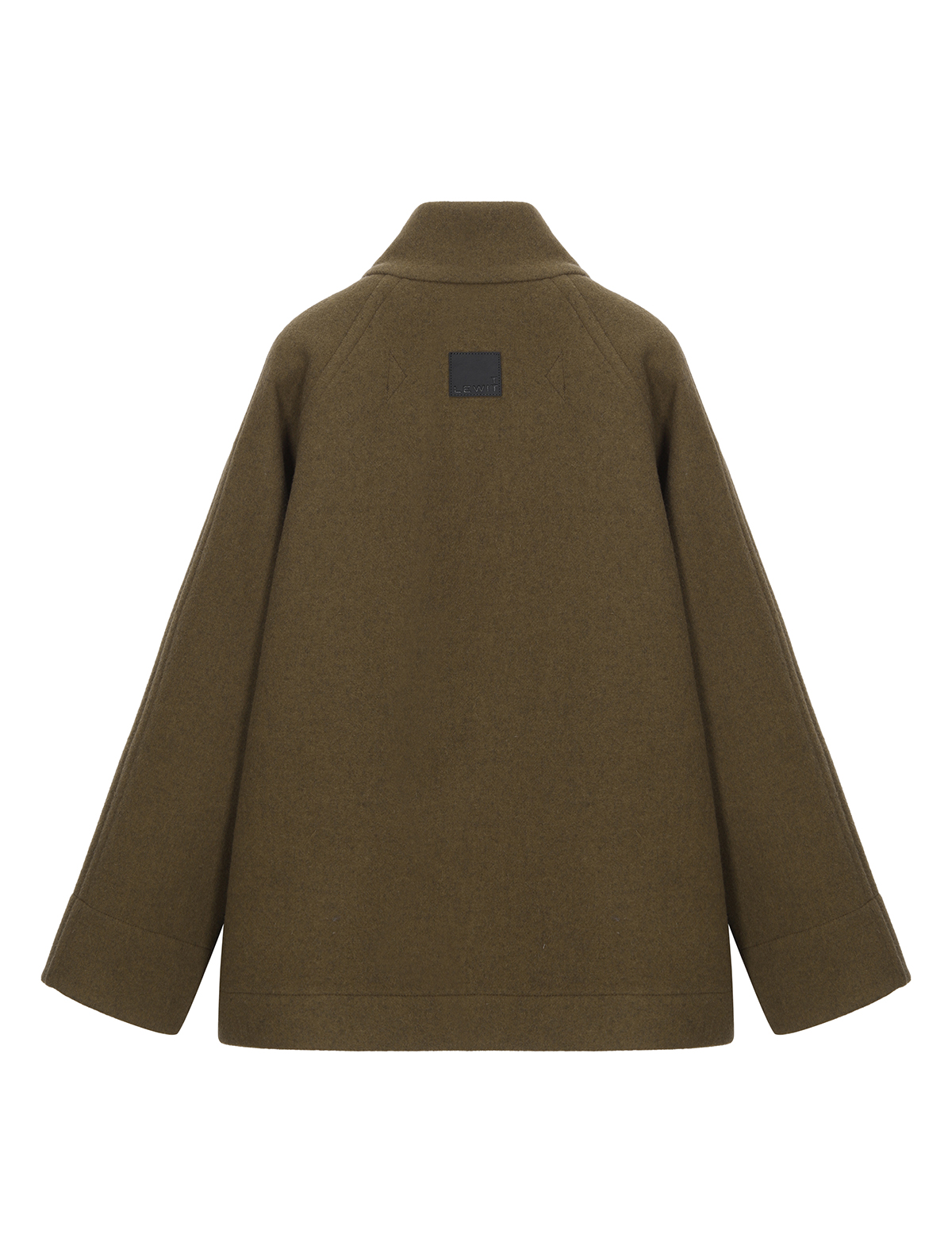 WOOL BLEND HIGH NECK HALF COAT_KHAKI BROWN_12