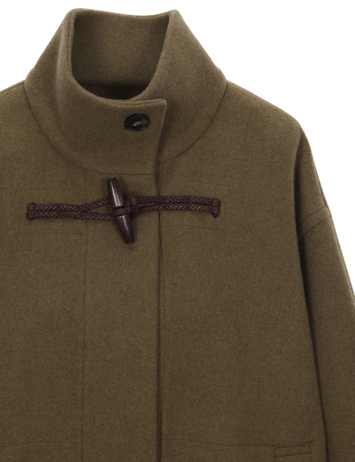 WOOL BLEND HIGH NECK HALF COAT_KHAKI BROWN_13