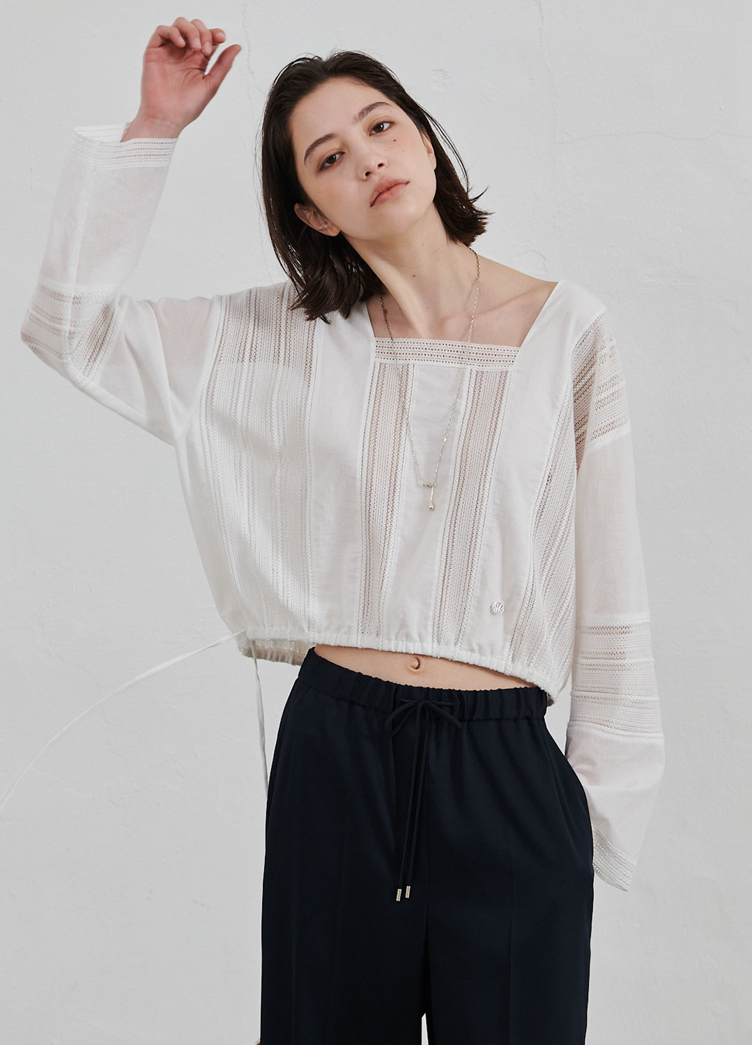 LACE PATCH BLOUSON BLOUSE_WHITE_2