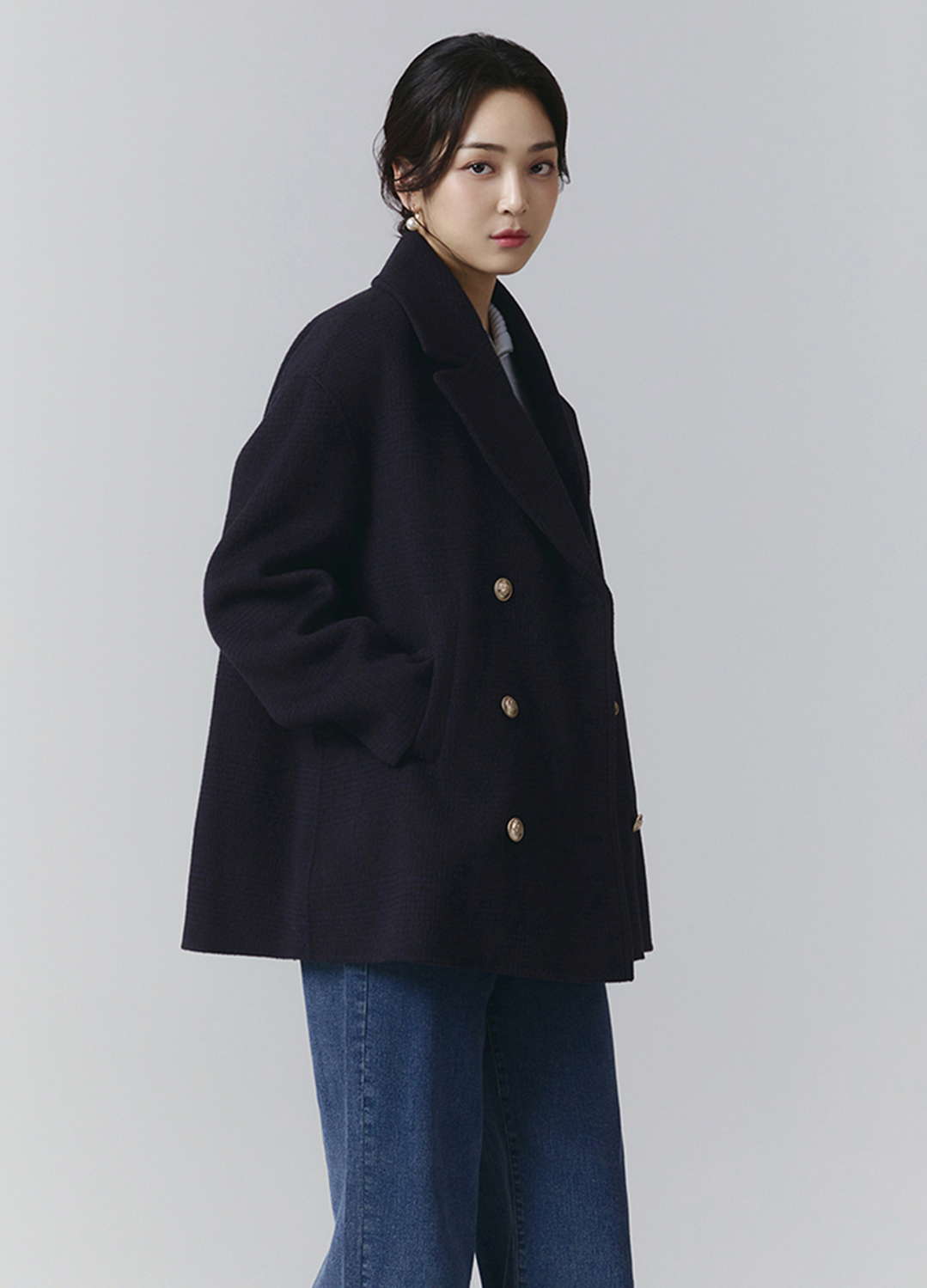 [Exclusive]더블 버튼 퀼팅 안감 핸드메이드 자켓_NAVY_2