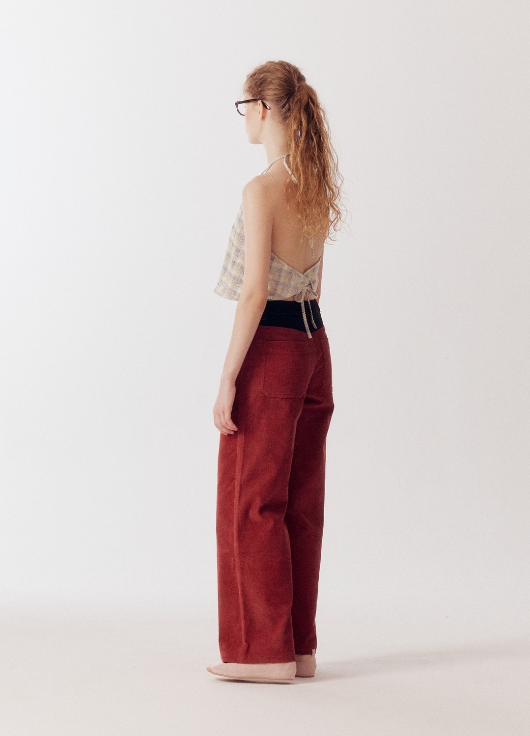 DENIM PATCH CORDUROI PANTS_BURGUNDY_3