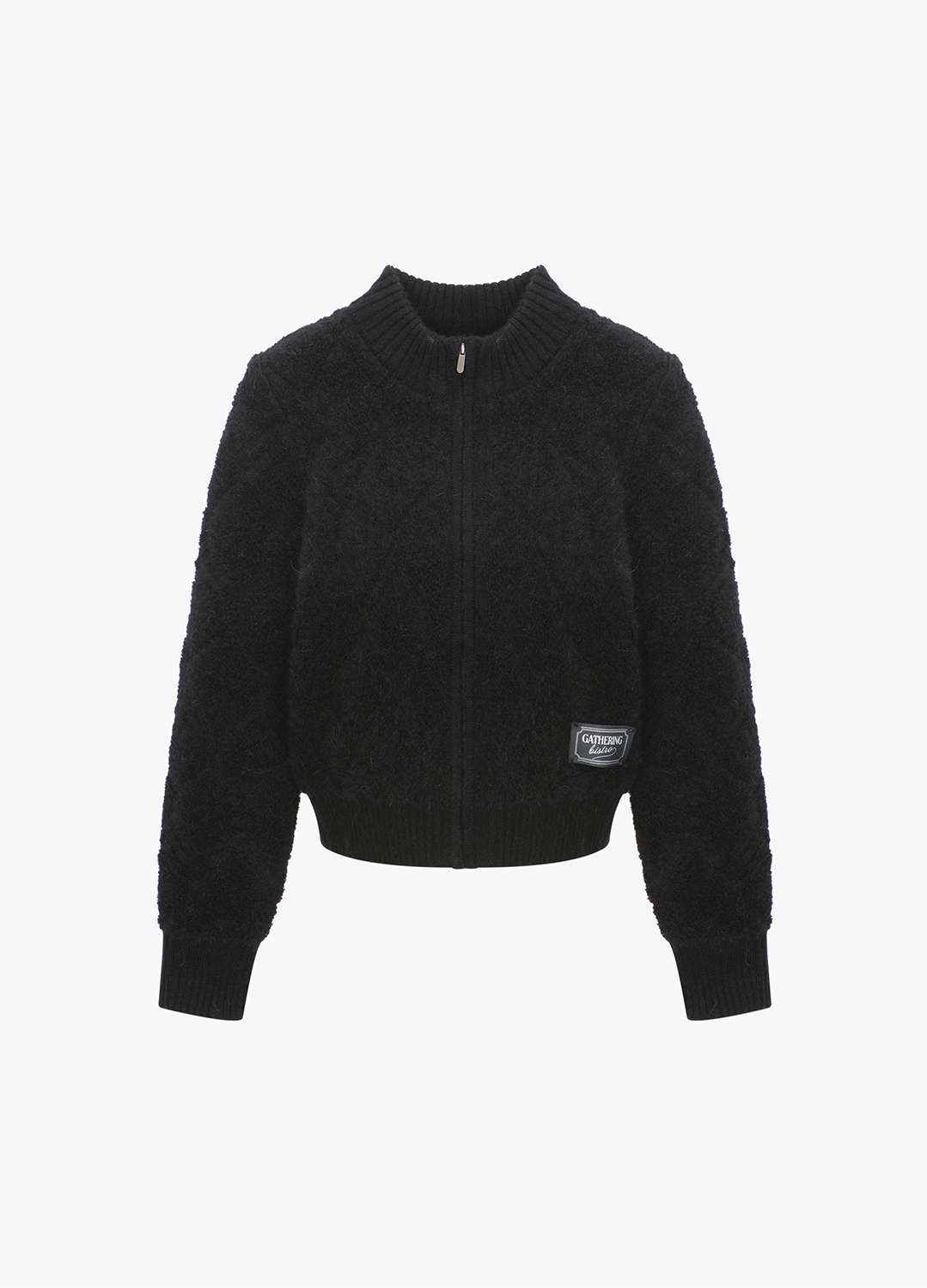 [SALE]알파카 블렌디드 집업 가디건_BLACK_1