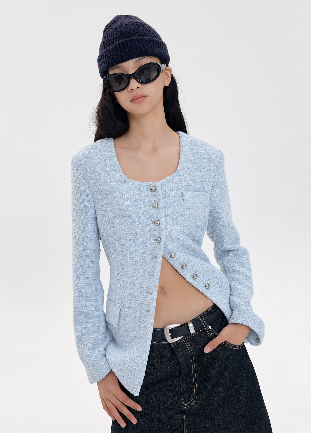 TWEED BUTTON-UP JACKET_LIGHT BLUE_5