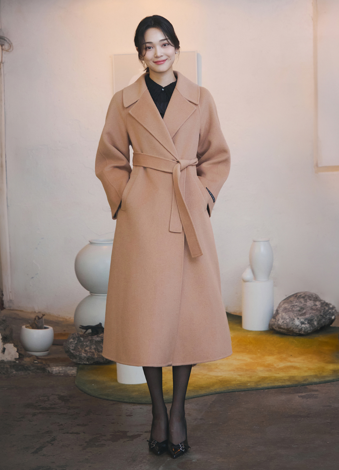 [Exclusive]빅카라 캐시미어 블렌디드 핸드메이드 코트_DARK BEIGE_2