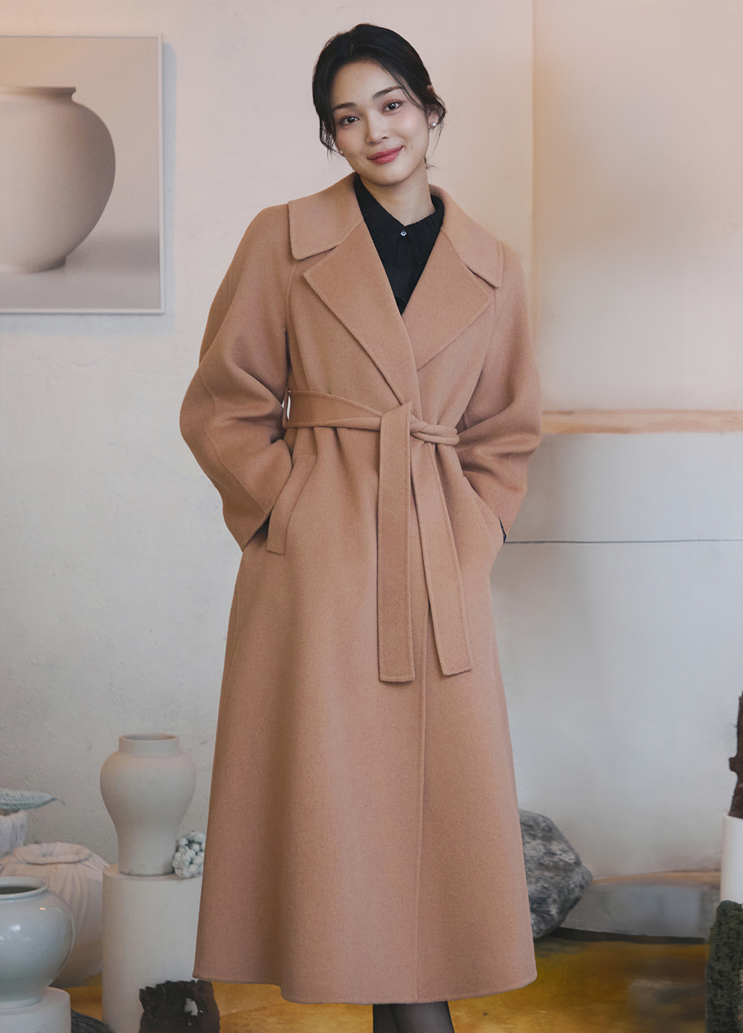 [Exclusive]빅카라 캐시미어 블렌디드 핸드메이드 코트_DARK BEIGE_5
