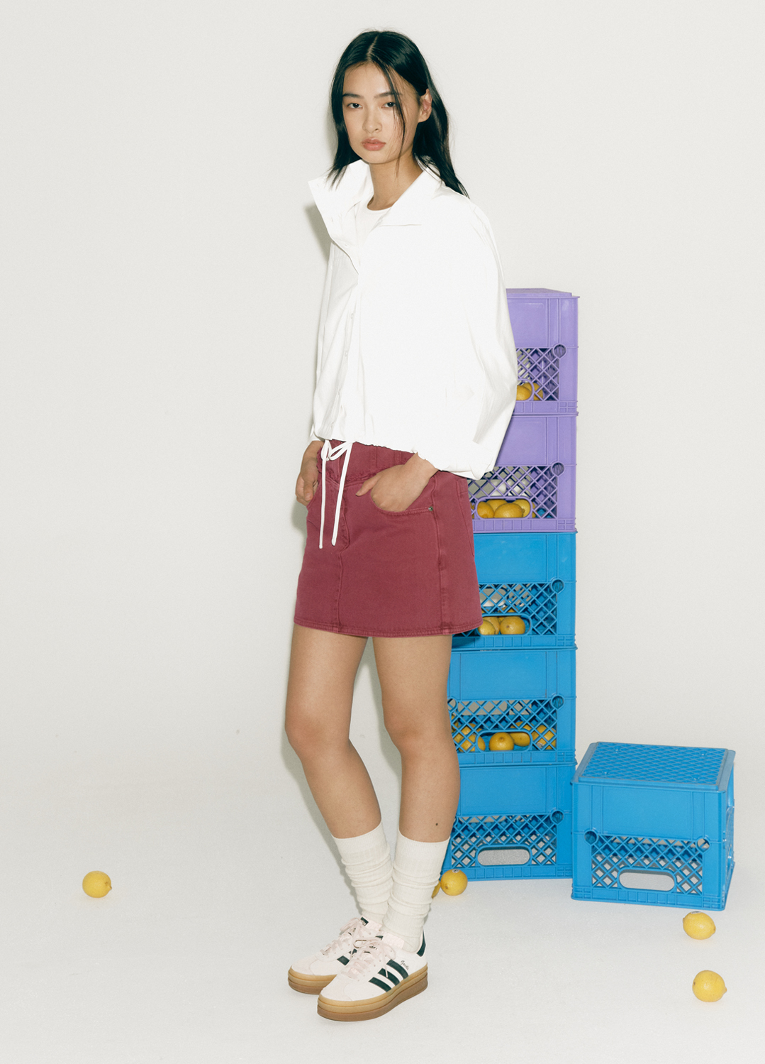 포켓 미니 스커트_WINE_5