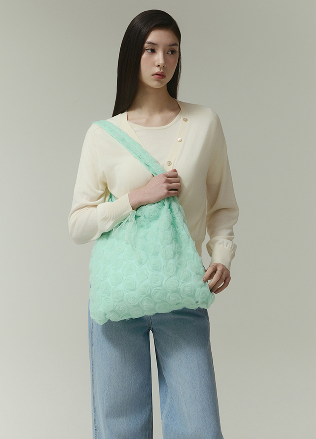 [시즌오프]플라워 숄더백_MINT_5